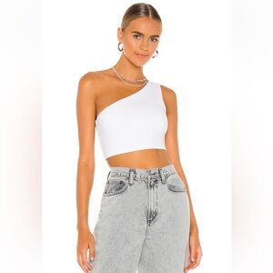 EUC Susana Monaco One Shoulder Crop Top in Sugar XS